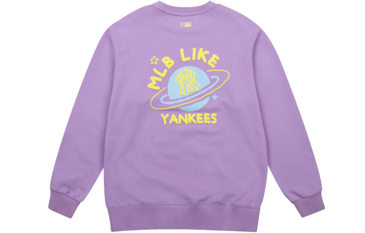 MLB New York Yankees Graffiti Satellite Purple Long Sleeve Sweater Unisex 31MT01041-50V