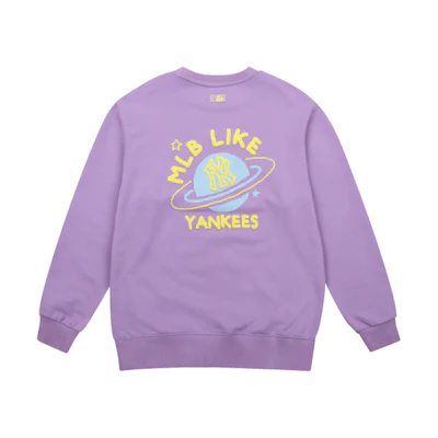 MLB New York Yankees Graffiti Satellite Purple Long Sleeve Sweater Unisex 31MT01041-50V