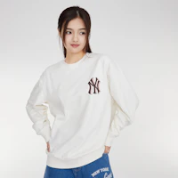 Purchase MLB 紐約洋基隊白色圖案印花男女款圓領長袖衞衣 3AMTM0934-50CRS