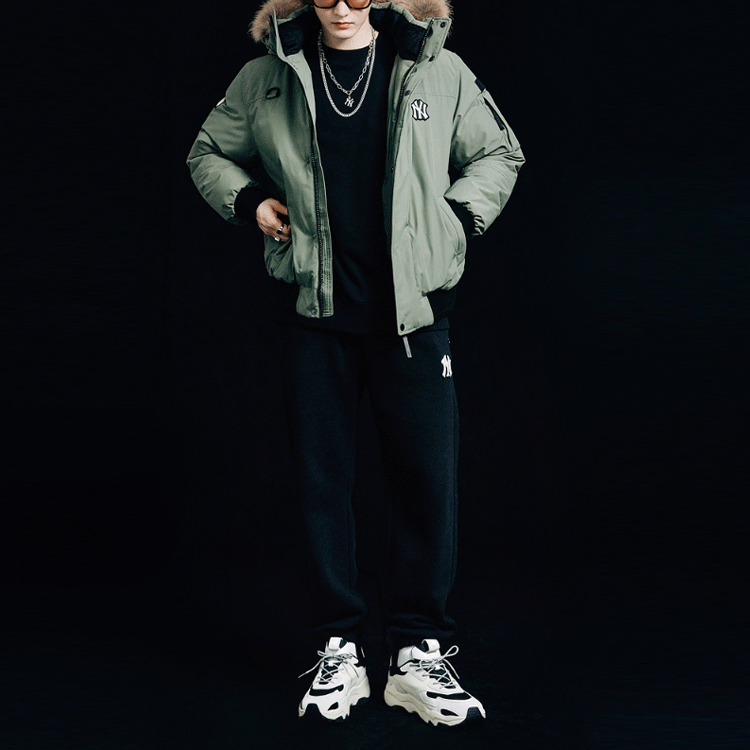 MLB New York Yankees Green Winter Short Down Jacket with Fur Hood. 3ADJB0716-50KAS 圖 4