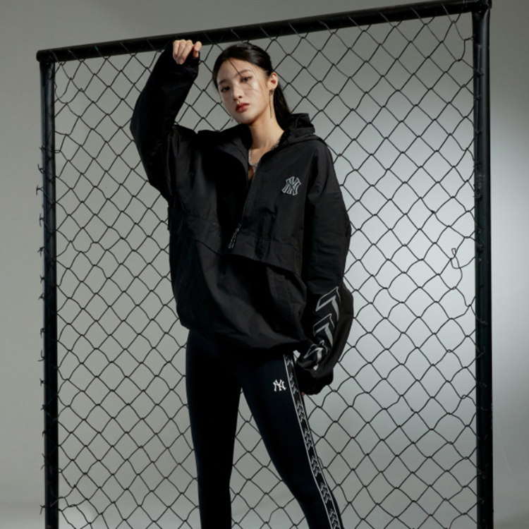 MLB New York Yankees Half-Zip Jacket Unisex Black 3AWJ14014-50BKS 圖 4