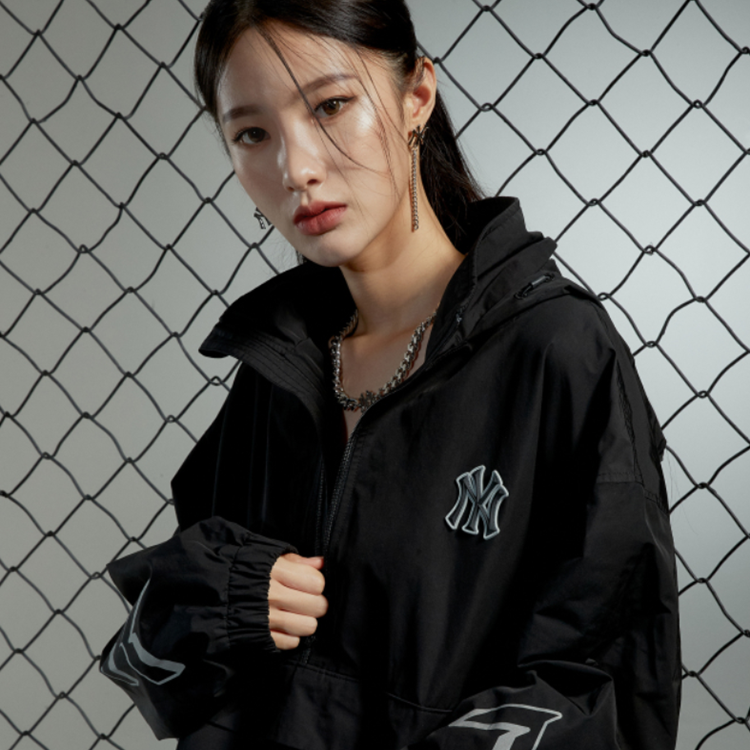 MLB New York Yankees Half-Zip Jacket Unisex Black 3AWJ14014-50BKS 圖 6