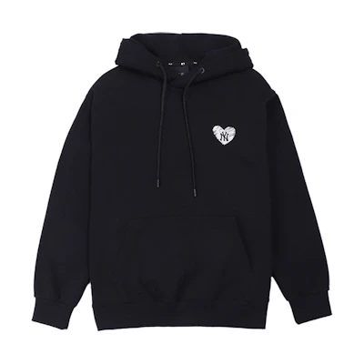 MLB New York Yankees Heart Embroidered Hoodie Unisex Black 31HDL1111-50L
