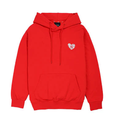 MLB New York Yankees Heart Embroidered Red Hoodie Unisex Casual Sweatshirt 31HDL1111-50R