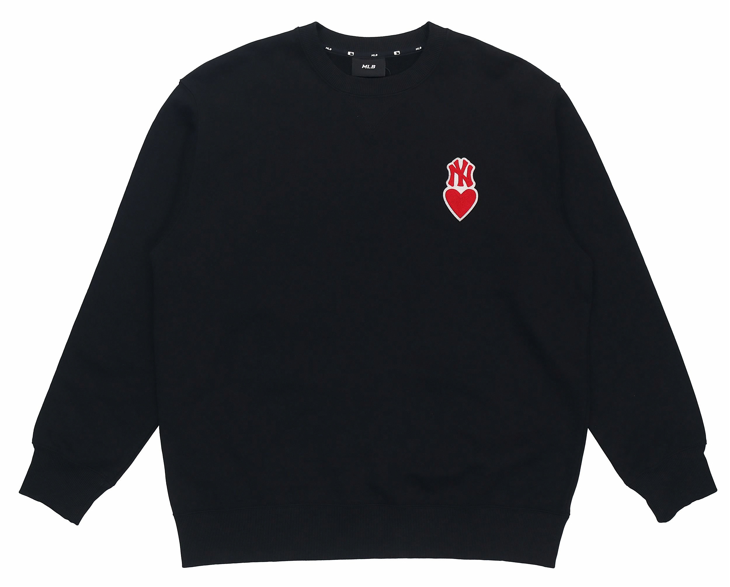 MLB New York Yankees Heart Logo Pullover Sweatshirt Black - Unisex 3AMTH0324-50BKS