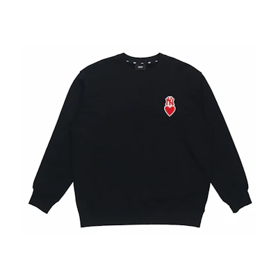 MLB New York Yankees Heart Logo Pullover Sweatshirt Black - Unisex 3AMTH0324-50BKS