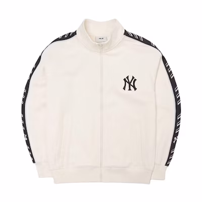 MLB New York Yankees High Neck Zip Jacket Unisex Cream Color. 3ATRS0221-50CRS