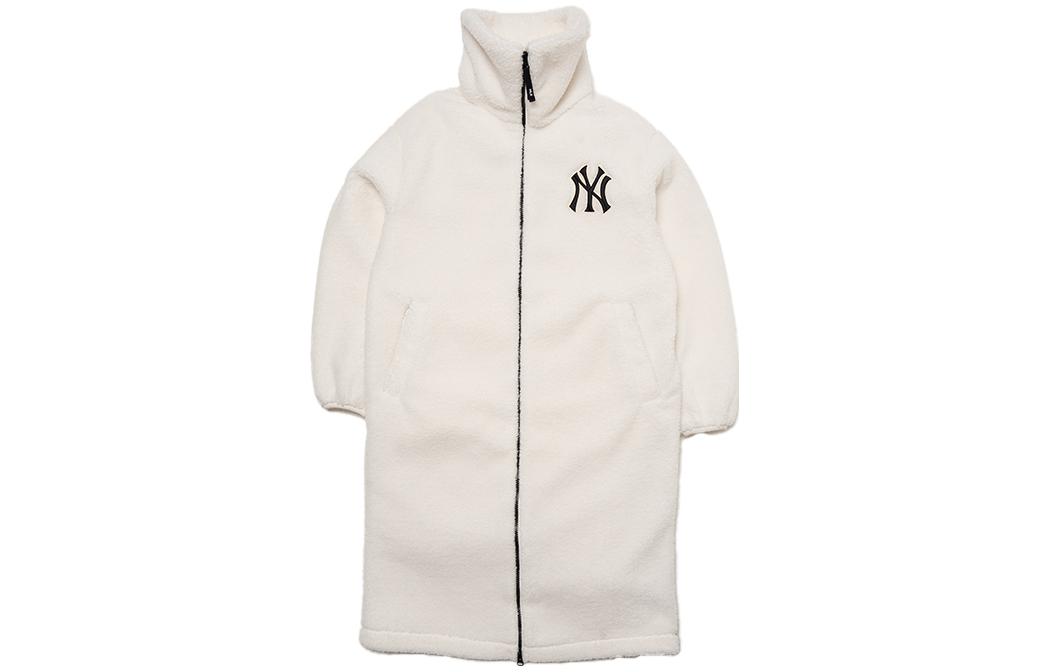 MLB New York Yankees Ivory Long Casual Fleece Jacket Unisex 3AJPF3416-50IVS