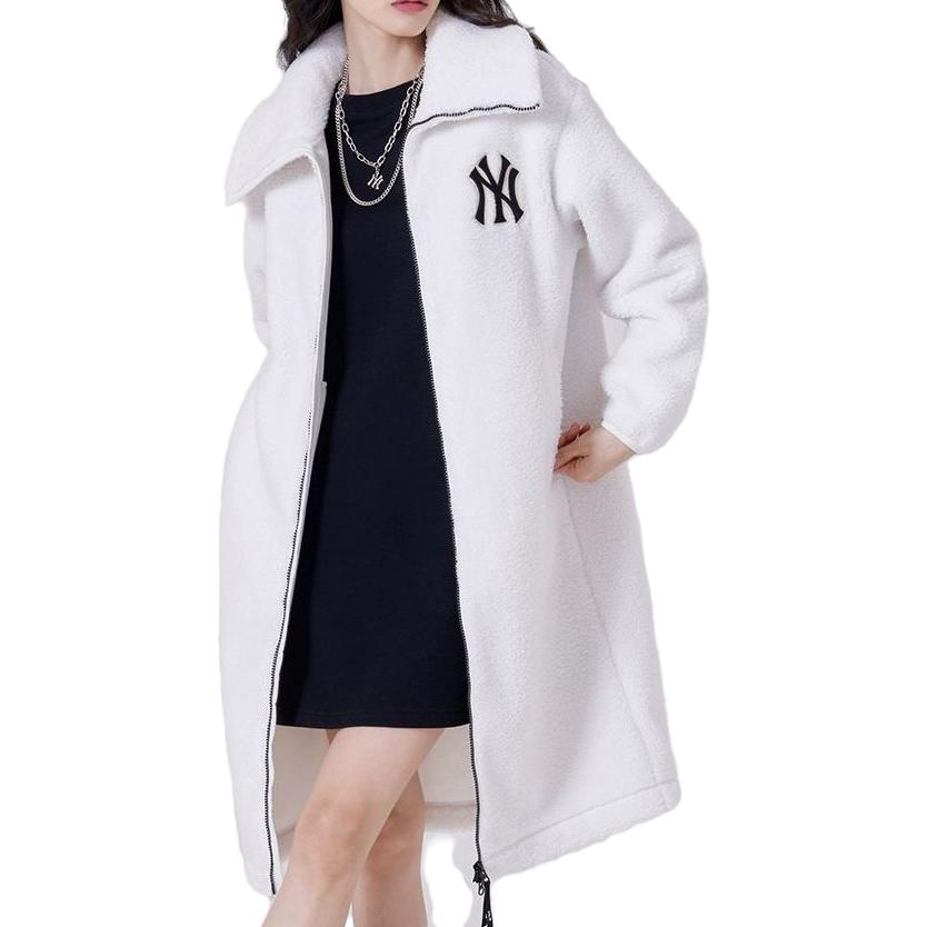 Lookbook MLB New York Yankees Jaket Fleece Kasual Gading Panjang Unisex. 3AJPF3416-50IVS