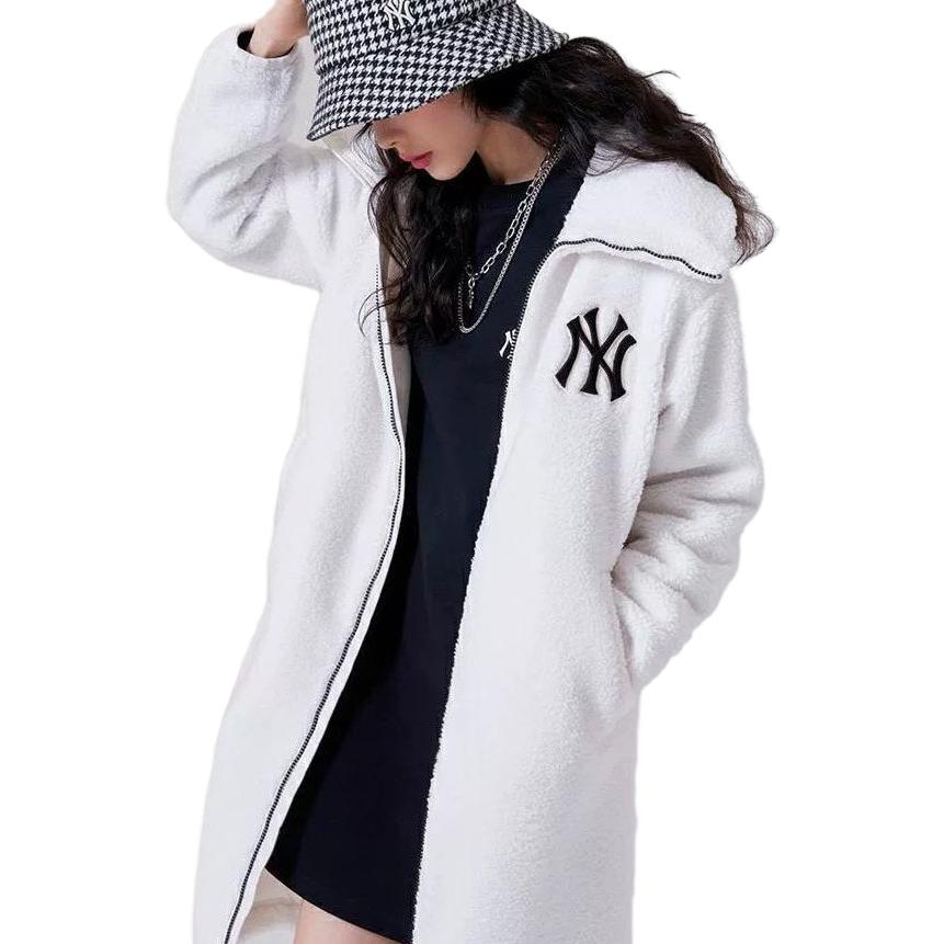 Shop MLB New York Yankees Jaket Fleece Kasual Gading Panjang Unisex. 3AJPF3416-50IVS