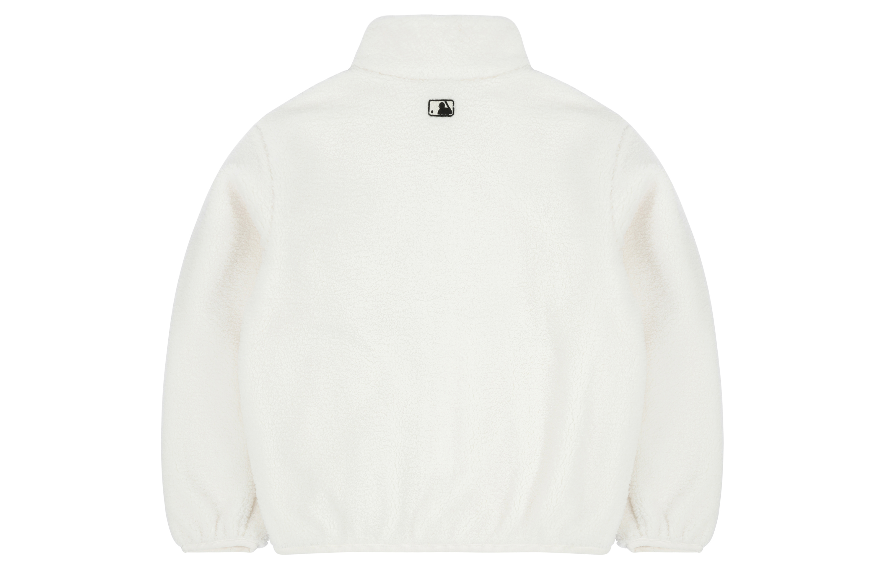 Lookbook MLB New York Yankees Jaket Fleece Sherpa Gading Unisex dengan Sulaman Logo. 3AJPF2916-50IVS