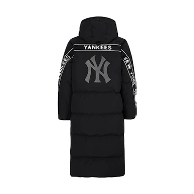 MLB New York Yankees Large Logo Long Puffer Jacket Black Unisex Winter Coat 31DJS1861-50L