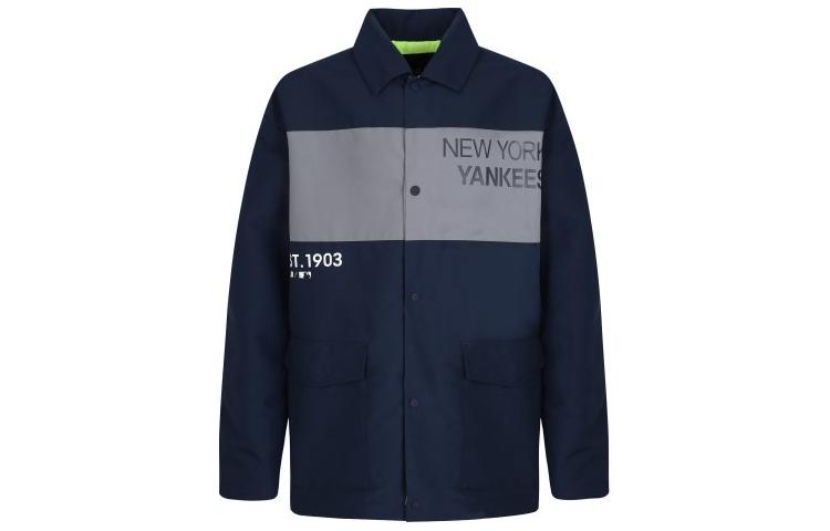 MLB New York Yankees Letter Collar Long Sleeve Jacket Blue Mens 31JP11841-50N