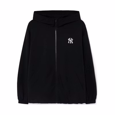 MLB New York Yankees Letter Logo Black Zip-Up Hoodie Jacket Unisex 3AWJB0131-50BKS