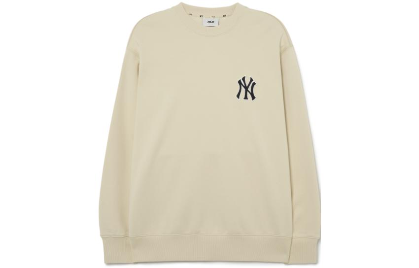 MLB New York Yankees Letter Logo Crewneck Sweatshirt Unisex Light Yellow 3AMTM0831-50NBL
