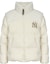 Order MLB New York Yankees Letter Logo Loose Down Jacket Unisex Cream Winter Coat 3ADJN0416-50CRS