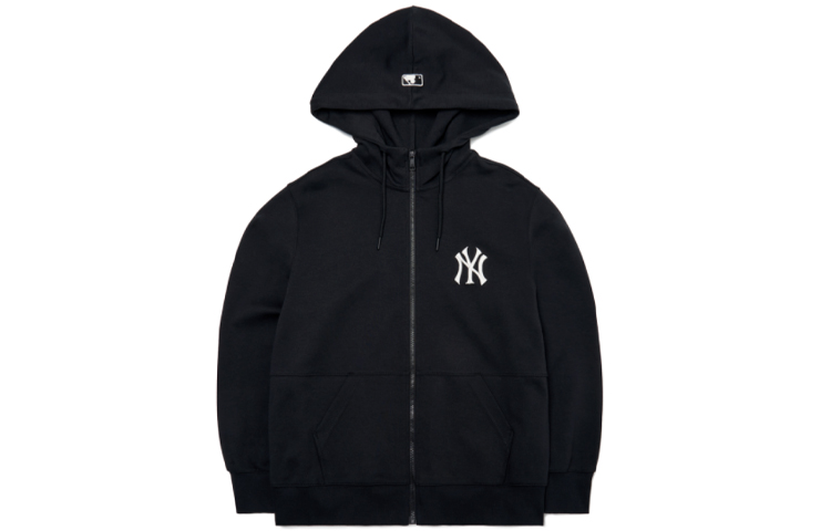 MLB New York Yankees Letter Logo Zip Hoodie Unisex Black 3ATRB0121-50BKS