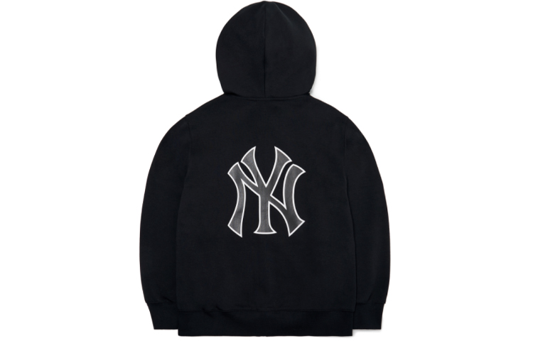 MLB New York Yankees Letter Logo Zip Hoodie Unisex Black 3ATRB0121-50BKS 圖 3
