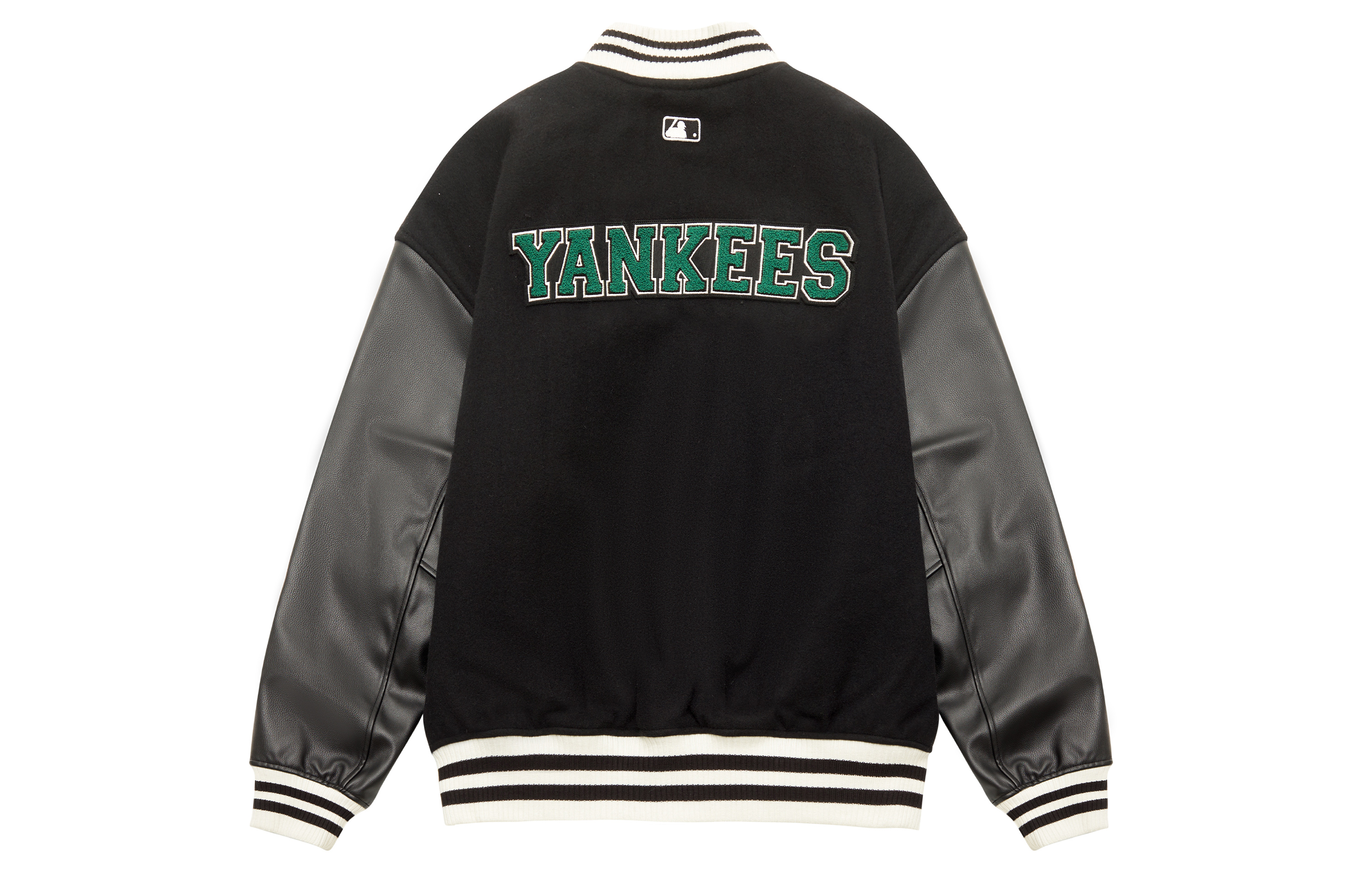 MLB New York Yankees Letter Print Baseball Jacket Unisex Black 3AJPV0634-50BKS 圖 3