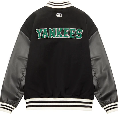MLB New York Yankees Letter Print Baseball Jacket Unisex Black 3AJPV0634-50BKS Lookbook MLB New York Yankees Letter Print Baseball Jacket Unisex Black 3AJPV0634-50BKS