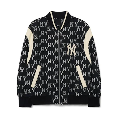 MLB New York Yankees Letter Print Colorblock Jacket Unisex Black 3AJPM0131-50BKS