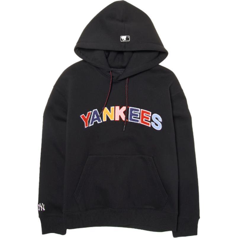 MLB New York Yankees Letter Print Hoodie Unisex Black 3AHDV0746-50BKS
