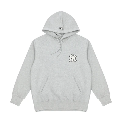 MLB New York Yankees Letter Print Loose Hoodie Unisex Light Gray 3AHDB0214-50MGS
