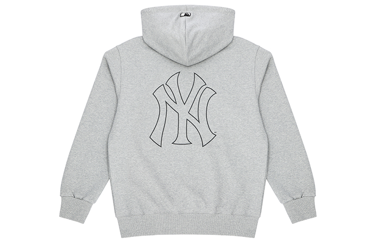 MLB New York Yankees Letter Print Loose Hoodie Unisex Light Gray 3AHDB0214-50MGS 圖 3