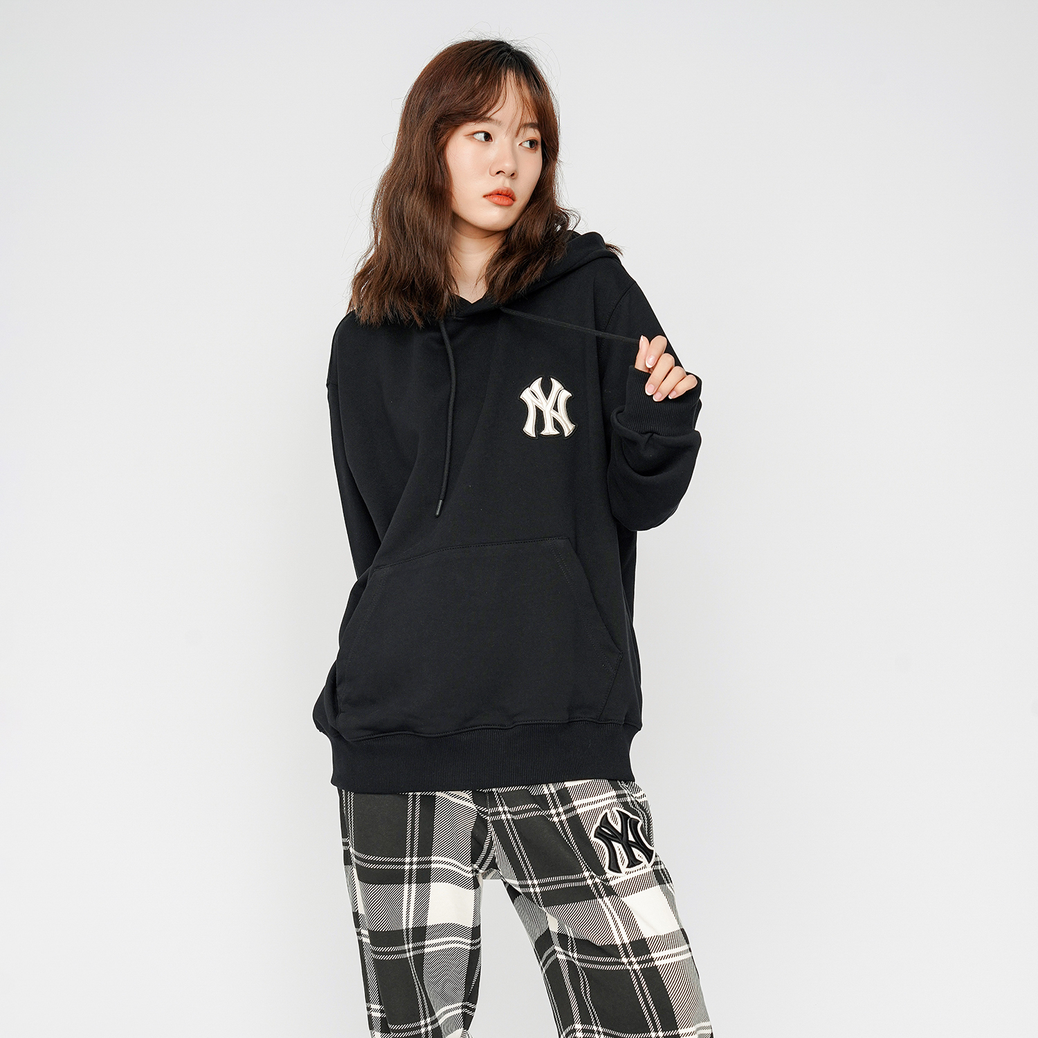 MLB New York Yankees Letter Print Loose Hoodie Unisex - Black 3AHDB0214-50BKS 圖 4