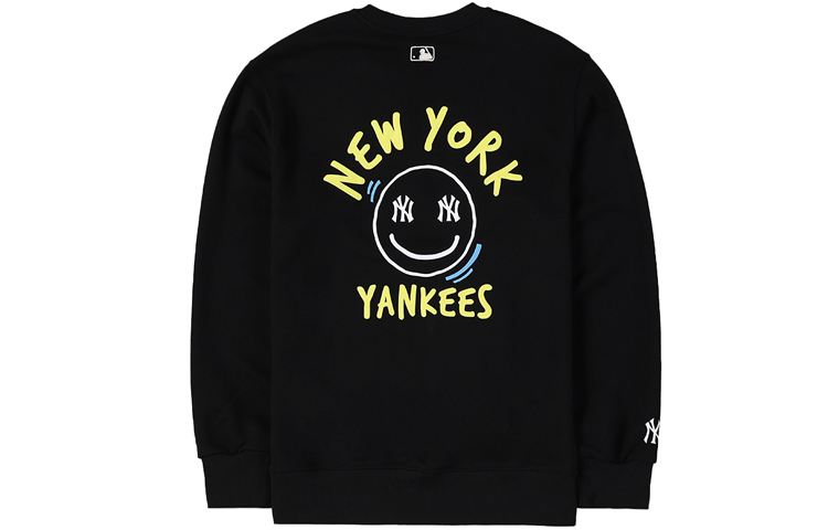 MLB New York Yankees Letter Print Oversized Crewneck Sweatshirt Unisex Black 3AMTL0514-50BKS 圖 2