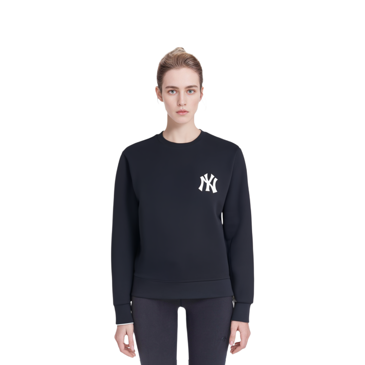 MLB New York Yankees Letter Print Oversized Crewneck Sweatshirt Unisex Black 3AMTL0514-50BKS 圖 8