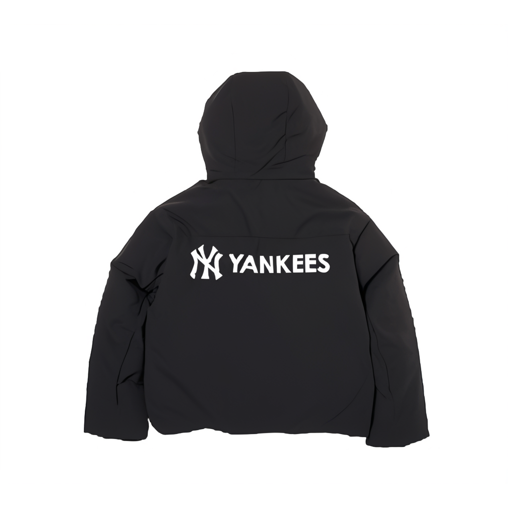 MLB New York Yankees Letter Print Zip-Up Hoodie Jacket Unisex Black 3ADJB1246-50BKS 圖 3