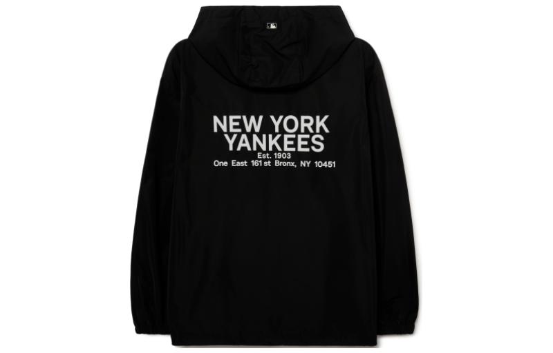 MLB New York Yankees Letter Print Zip Hoodie Unisex - Black 3AWJB0731-50BKS