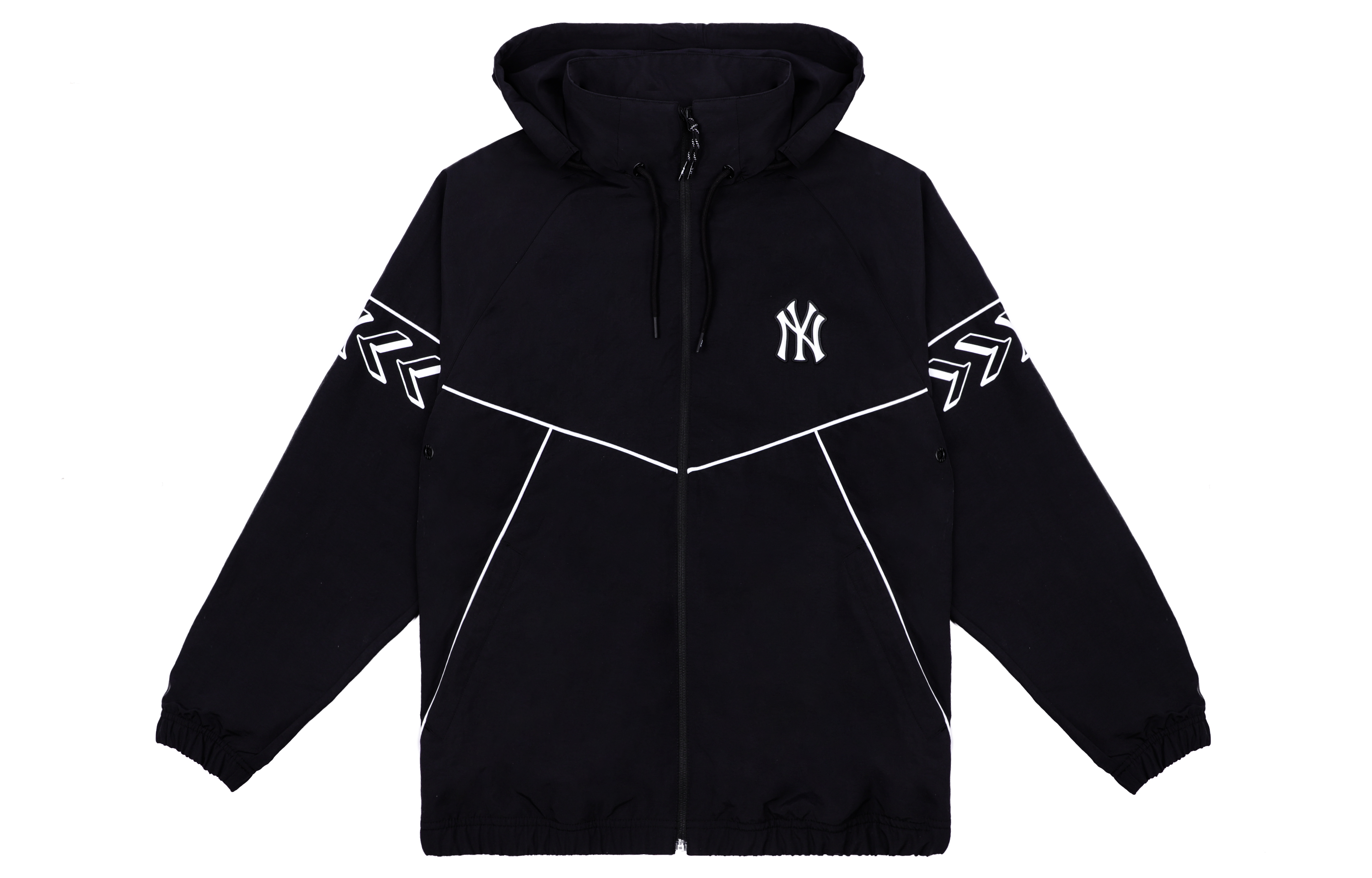 MLB New York Yankees Letter Zip Hoodie Jacket Unisex Black 31JPUD111-50L