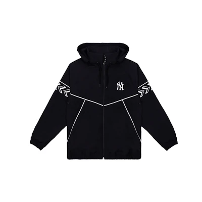 MLB New York Yankees Letter Zip Hoodie Jacket Unisex Black 31JPUD111-50L
