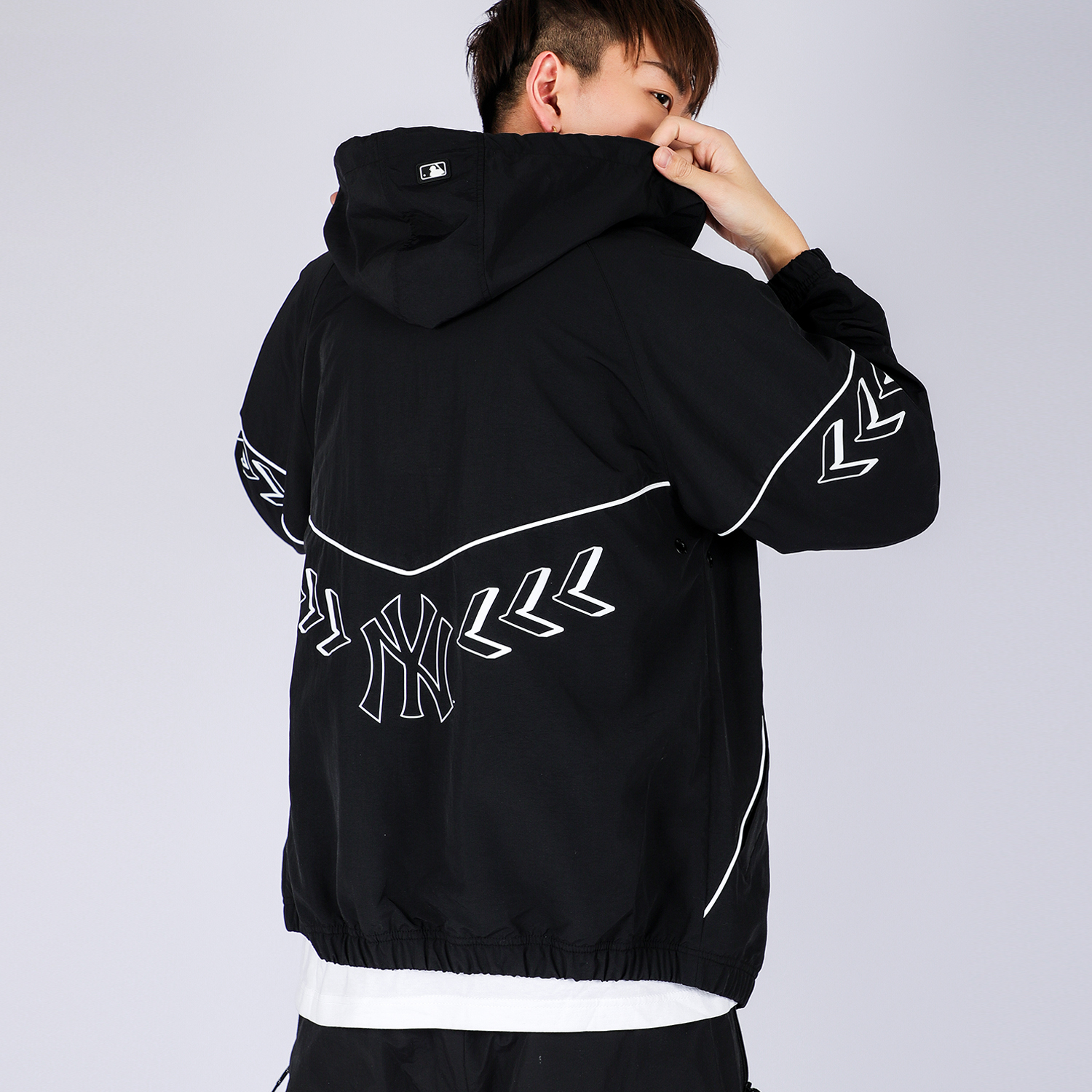 MLB New York Yankees Letter Zip Hoodie Jacket Unisex Black 31JPUD111-50L 圖 6