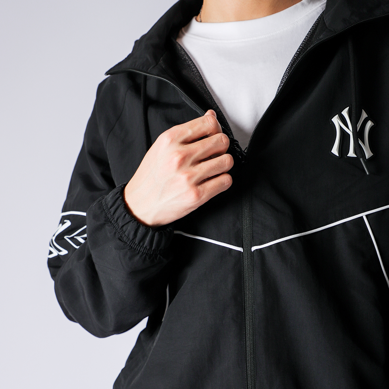MLB New York Yankees Letter Zip Hoodie Jacket Unisex Black 31JPUD111-50L 圖 7