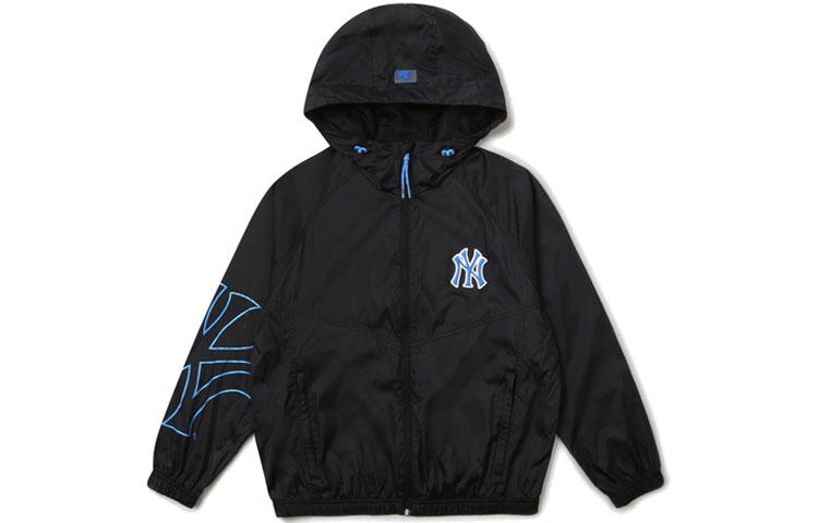 MLB New York Yankees Lightweight Hooded Jacket Unisex Black 31JPIA131-50L