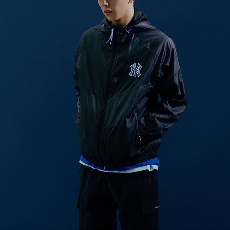 Shop MLB New York Yankees Jaket Hoodie Ringan Unisex Hitam 31JPIA131-50L