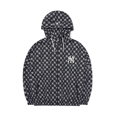 MLB New York Yankees Logo All-Over Print Hoodie Jacket Unisex Black. 3AWJM0121-50BKS