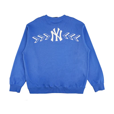 MLB New York Yankees Logo Arrow Print Blue Crewneck Sweatshirt Unisex 31MTS1111-50U