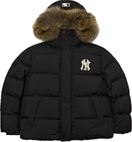 MLB New York Yankees Logo Black Hooded Fur Down Jacket Unisex Winter Wear. 3ADJB0516-50BKS MLB New York Yankees Logo Black Hooded Fur Down Jacket Unisex Winter Wear. 3ADJB0516-50BKS