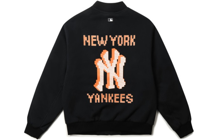 MLB New York Yankees Logo Black Loose Fit Zip Baseball Jacket Unisex 31JPU8111-50L