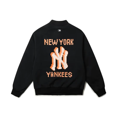 MLB New York Yankees Logo Black Loose Fit Zip Baseball Jacket Unisex 31JPU8111-50L