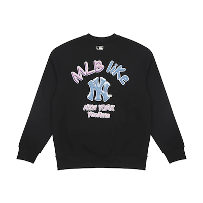 MLB New York Yankees Logo Crewneck Pullover Unisex Sweatshirt Black 3AMTL5116-50BKS