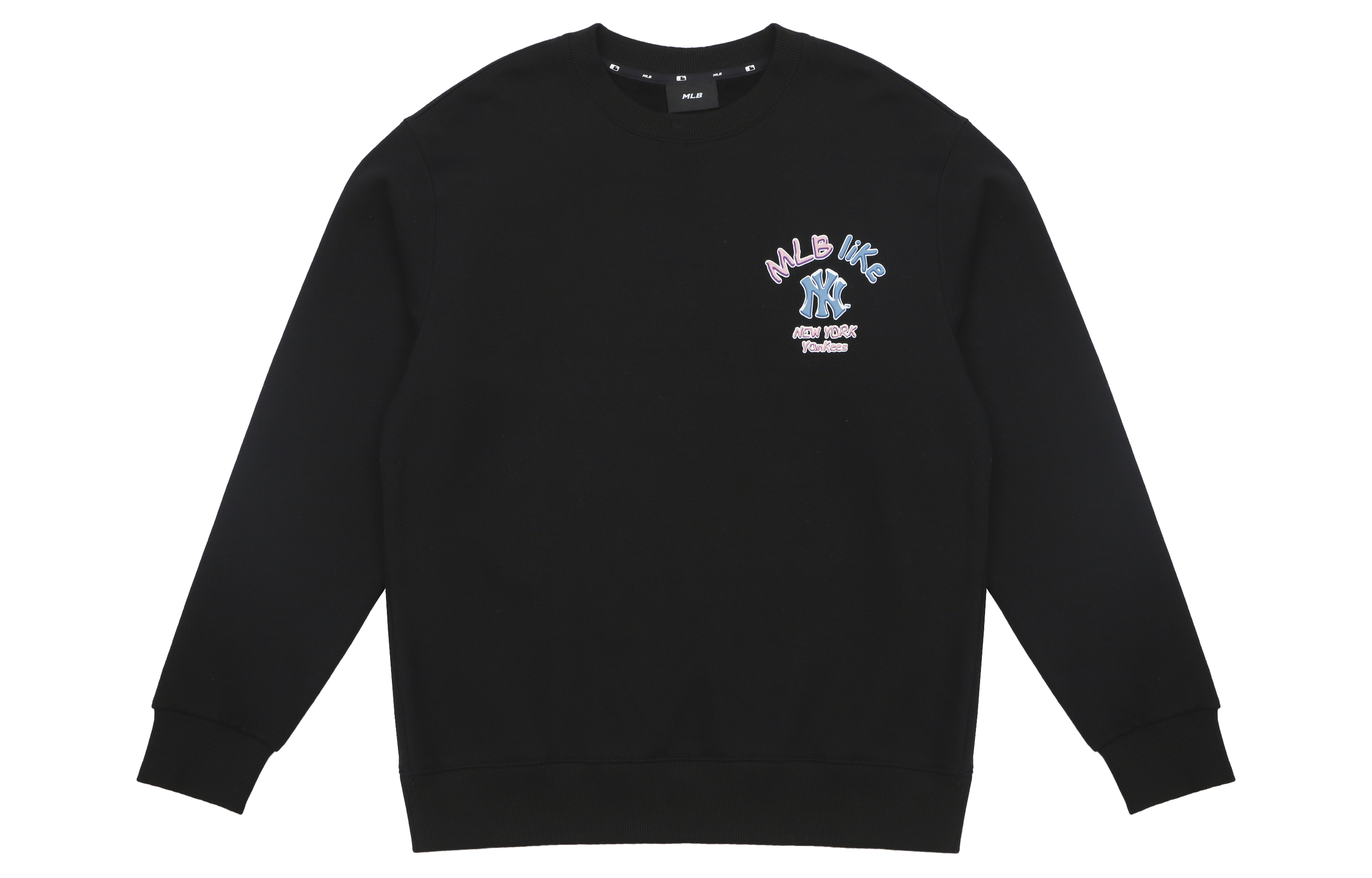 Lookbook MLB New York Yankees Logo Crewneck Pullover Unisex Sweatshirt Black 3AMTL5116-50BKS