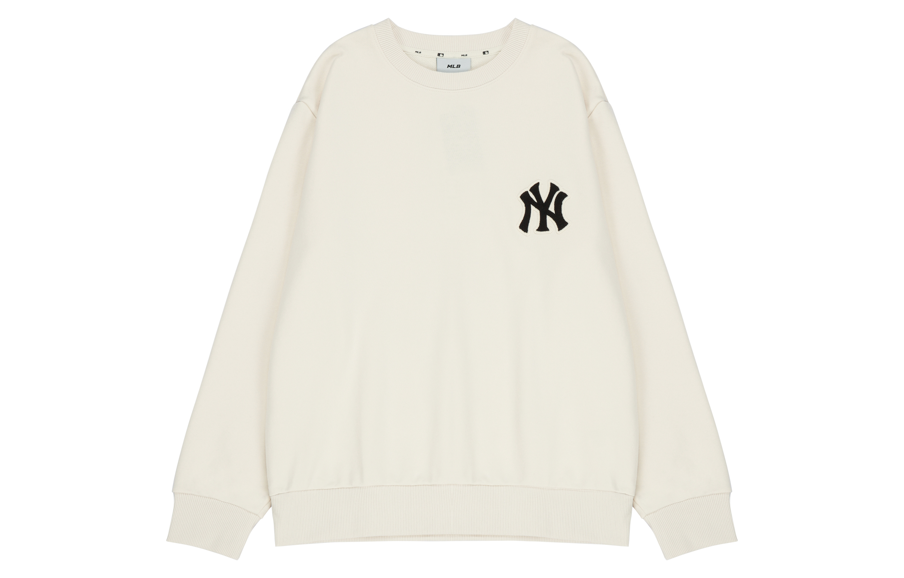 MLB New York Yankees Logo Crewneck Sweatshirt Unisex Off-White Relaxed Fit 3AMTEC514-50CRS