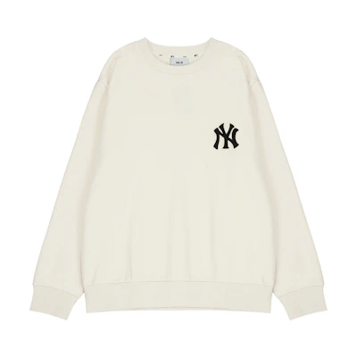 MLB New York Yankees Logo Crewneck Sweatshirt Unisex Off-White Relaxed Fit 3AMTEC514-50CRS