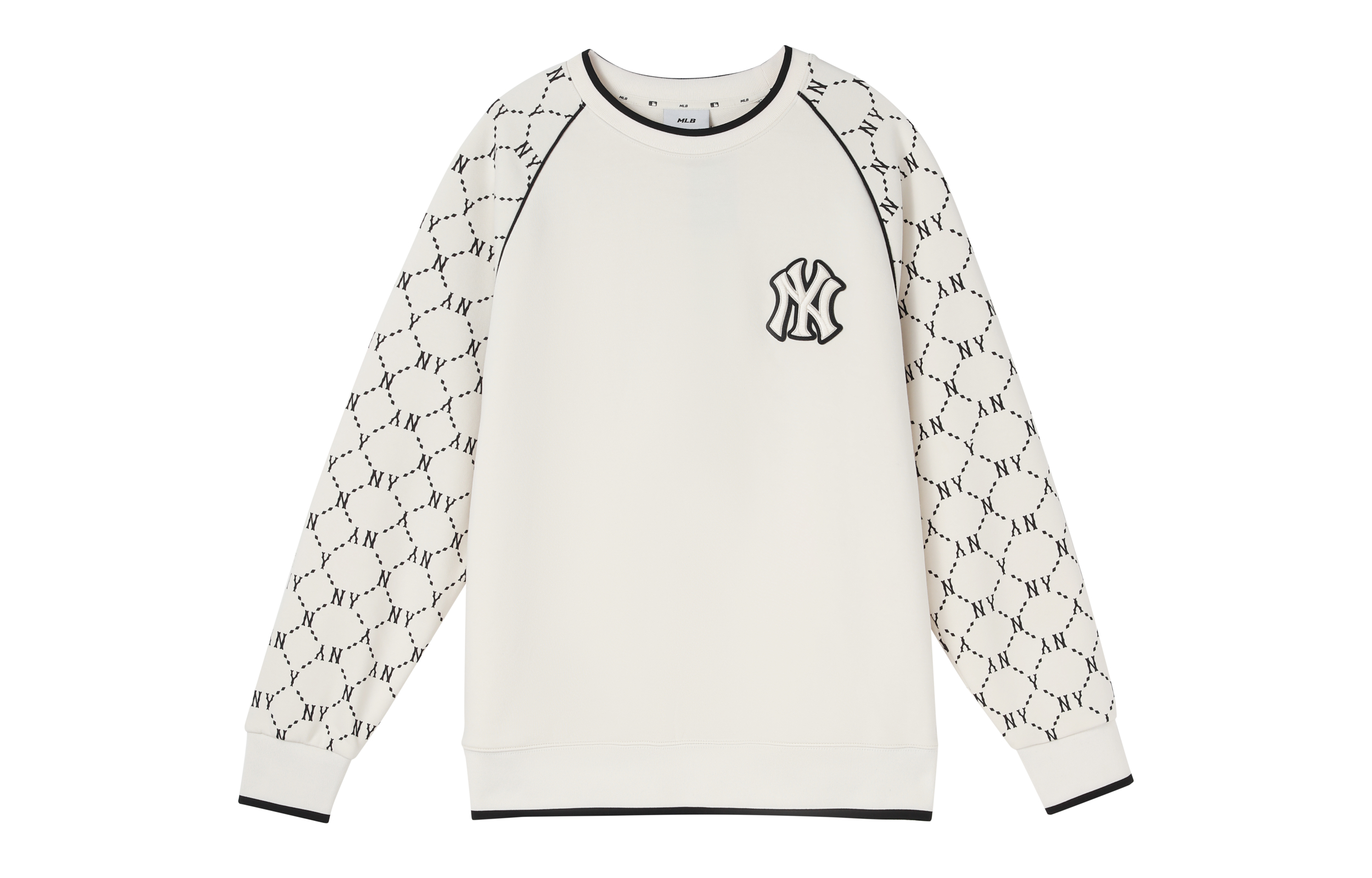 MLB New York Yankees Logo Crewneck Sweatshirt Unisex Beige - Fall Collection. 3AMTM0814-50CRS