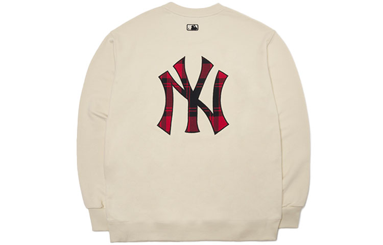 MLB New York Yankees Logo Crewneck Sweatshirt Unisex Cream Color 3AMTC0114-50CRS